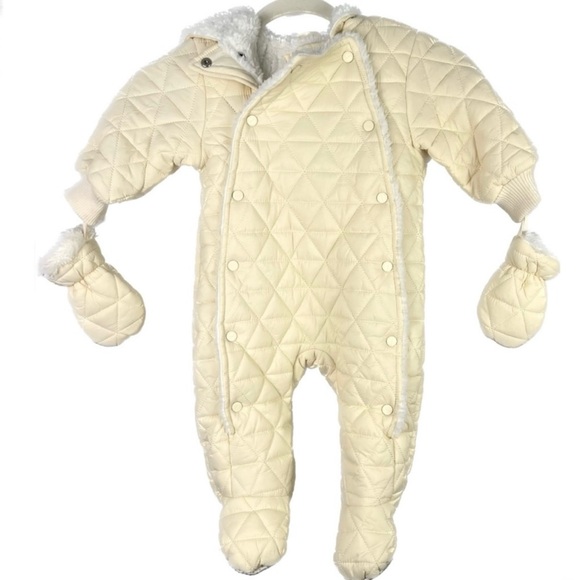 Urban Republic Other - NEW URBAN REPUBLIC CREAM BABY GIRL QUILTED SNOWSUIT